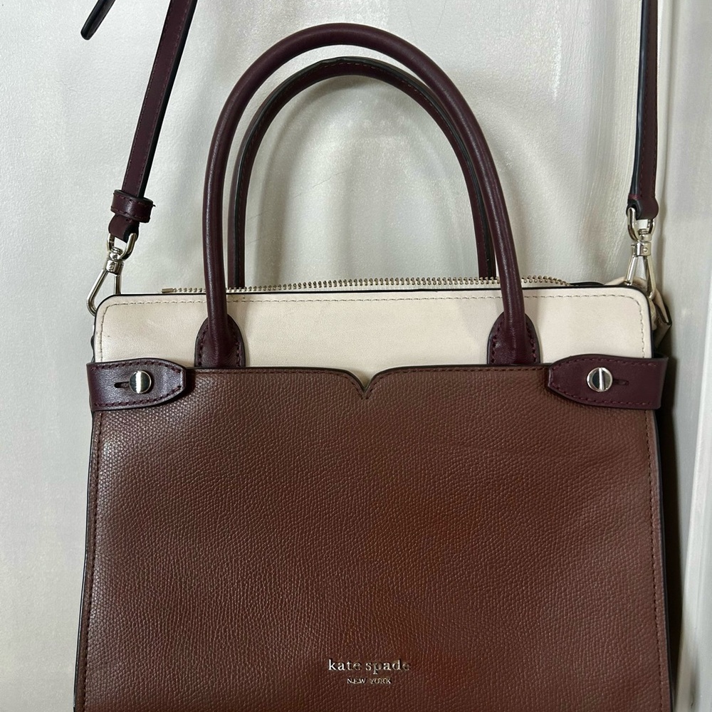 Kate Spade Brown and Cream Satchel Handle Bag
